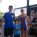 Hot Shots Orange Ball Singles Champion Oliver Cray with MTC Manager's Rob Daley and Benita Smith