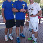 A Grade Doubles Champions Kris Gierach and Jose Morales with Centre Manager Rob Daley