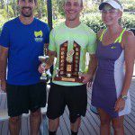 Men's Singles Champion Cornel Mirciov with Centre Manager Rob Daley & Assistant Manager Benita Smith