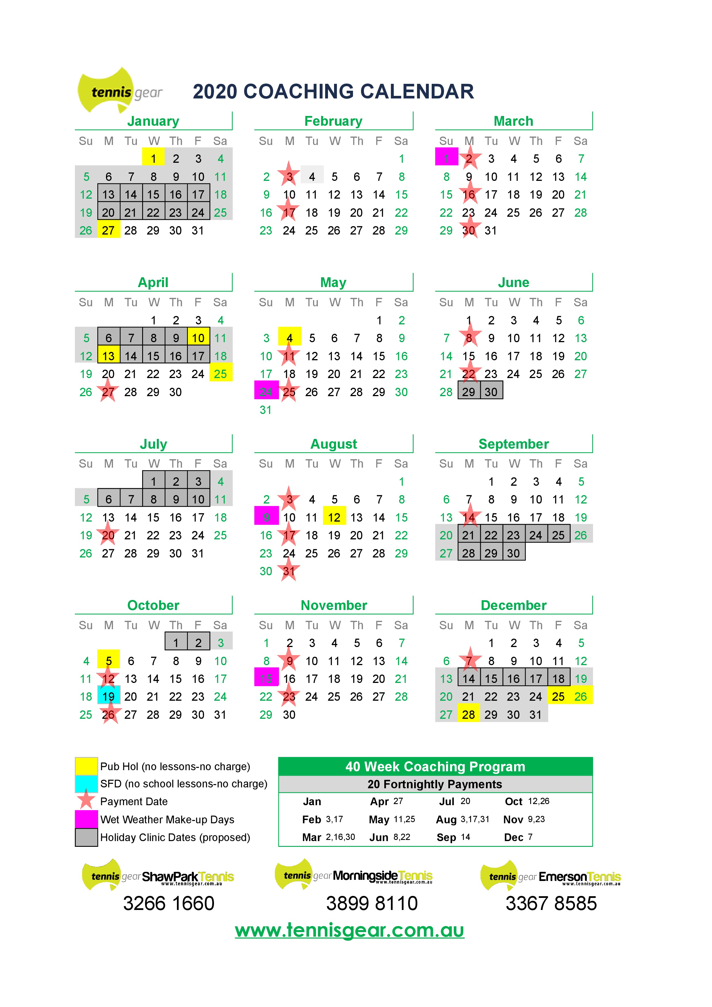 MTC Program Calendar Morningside Tennis Centre Brisbane